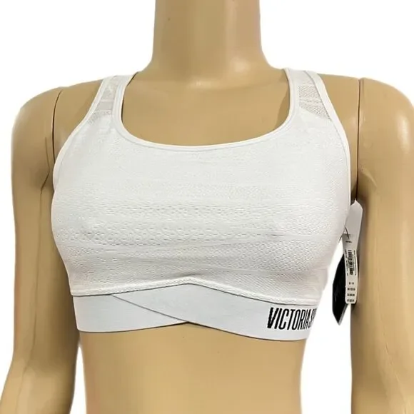 Victorias Secret The Player Unlined Racerback Sport Bra Medium Support bra white - Picture 6 of 7